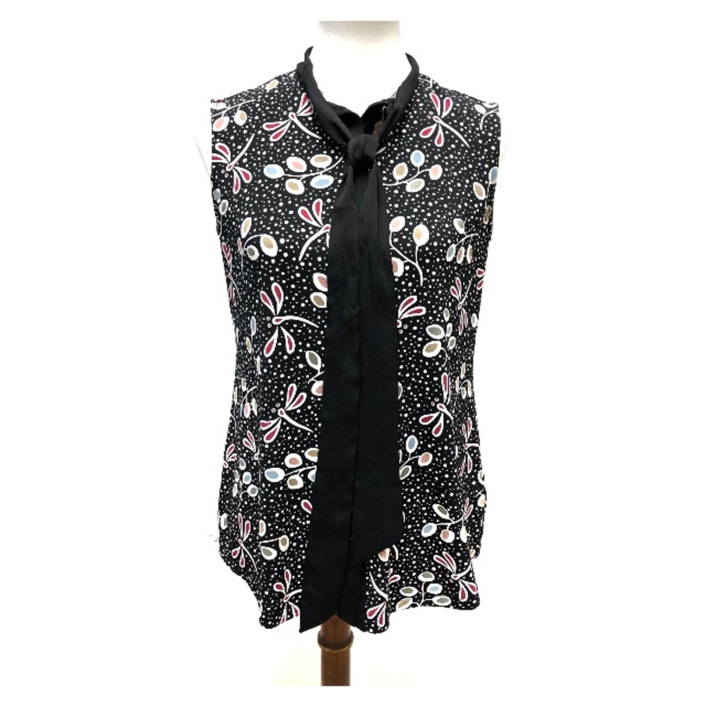 Anne Klein Sleeveless Button Down Jersey Print Top